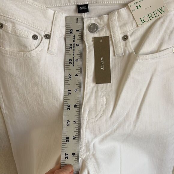 J Crew 9" demi-boot crop jean in white wash Womens Size 24 - Picture 8 of 11